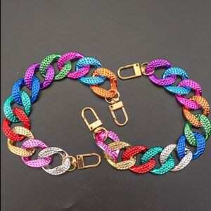 Beautiful Metal Croc Accessories Rainbow Color 2 piece